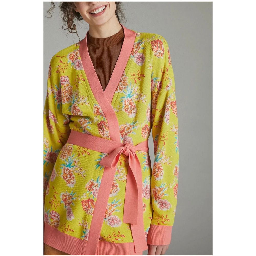 New Anthropologie Aldo Martins Marguerite Floral Cardigan Size XS